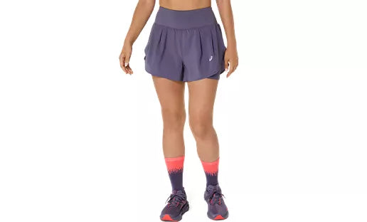 Asics Road Womens 2-N-1 3.5 Inch Shorts Greyish Purple