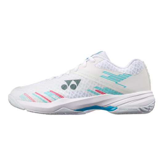 Yonex Power Cushion Cascade Accel Wide Badminton Shoe (White/Sky Blue)