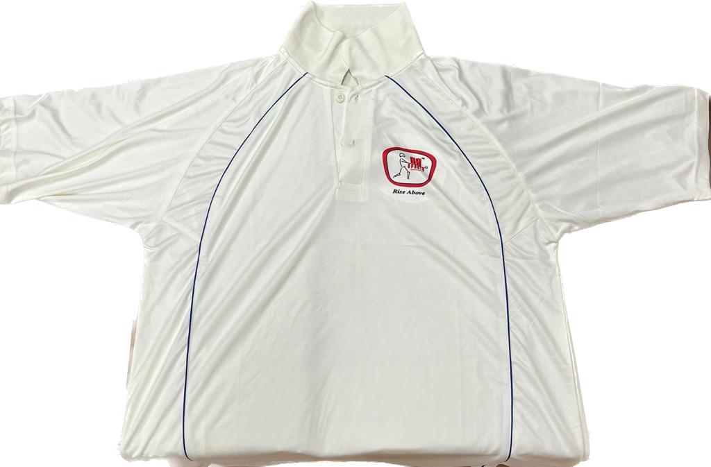 GA Cricket Shirt Cream/Off White Short Sleeves Slim Fit
