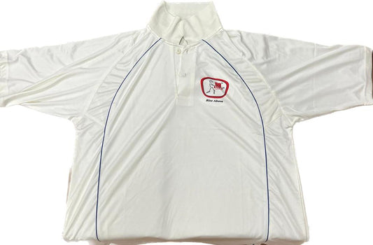 GA Cricket Shirt Cream/Off White Short Sleeves Slim Fit
