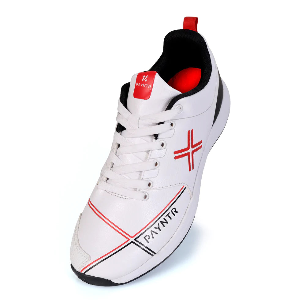 Payntr X Cricket Spikes White/Black(Free Spare Metal Spikes)