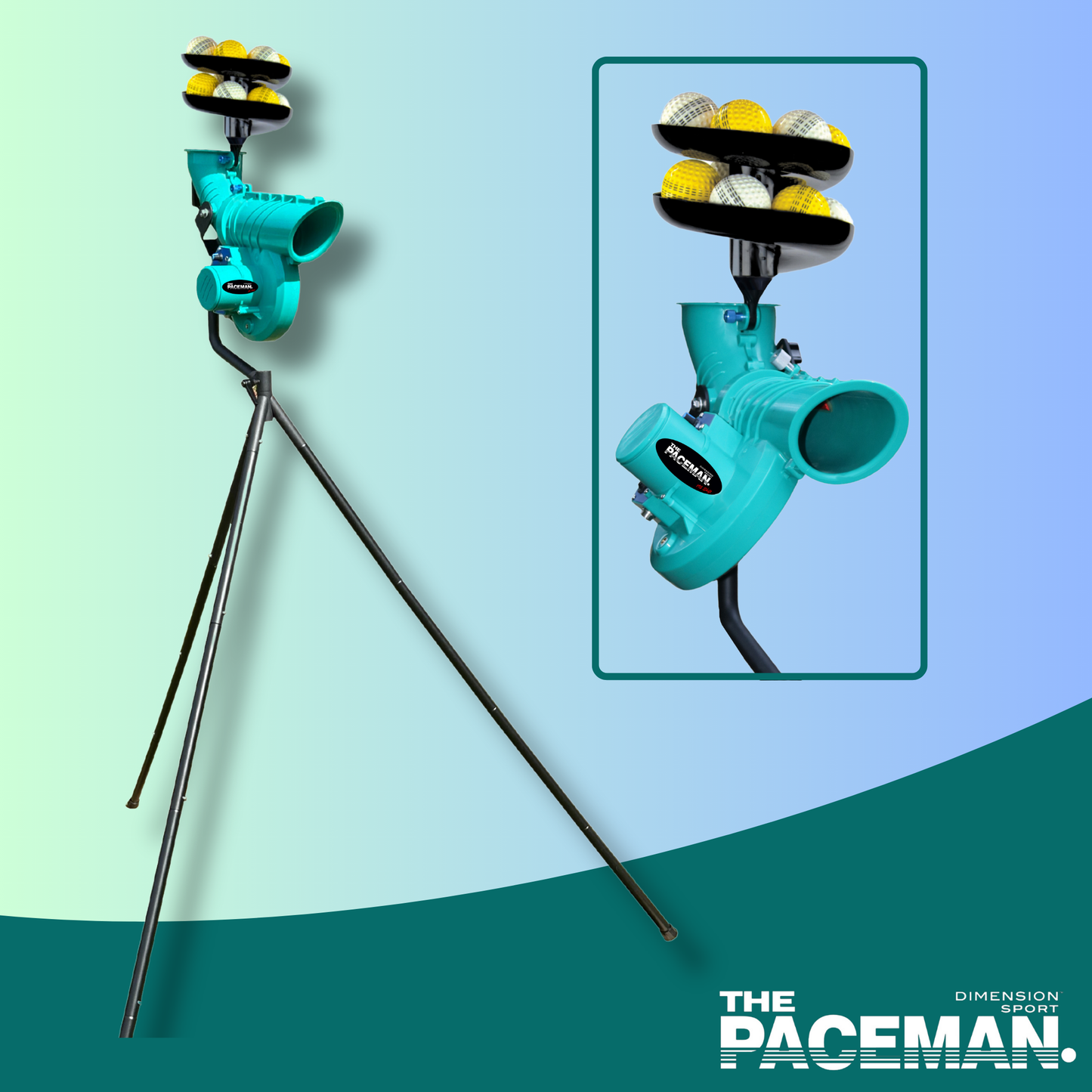 Paceman 195 Shift Cricket Bowling Machine 360 Degree Rotational Adjustment
