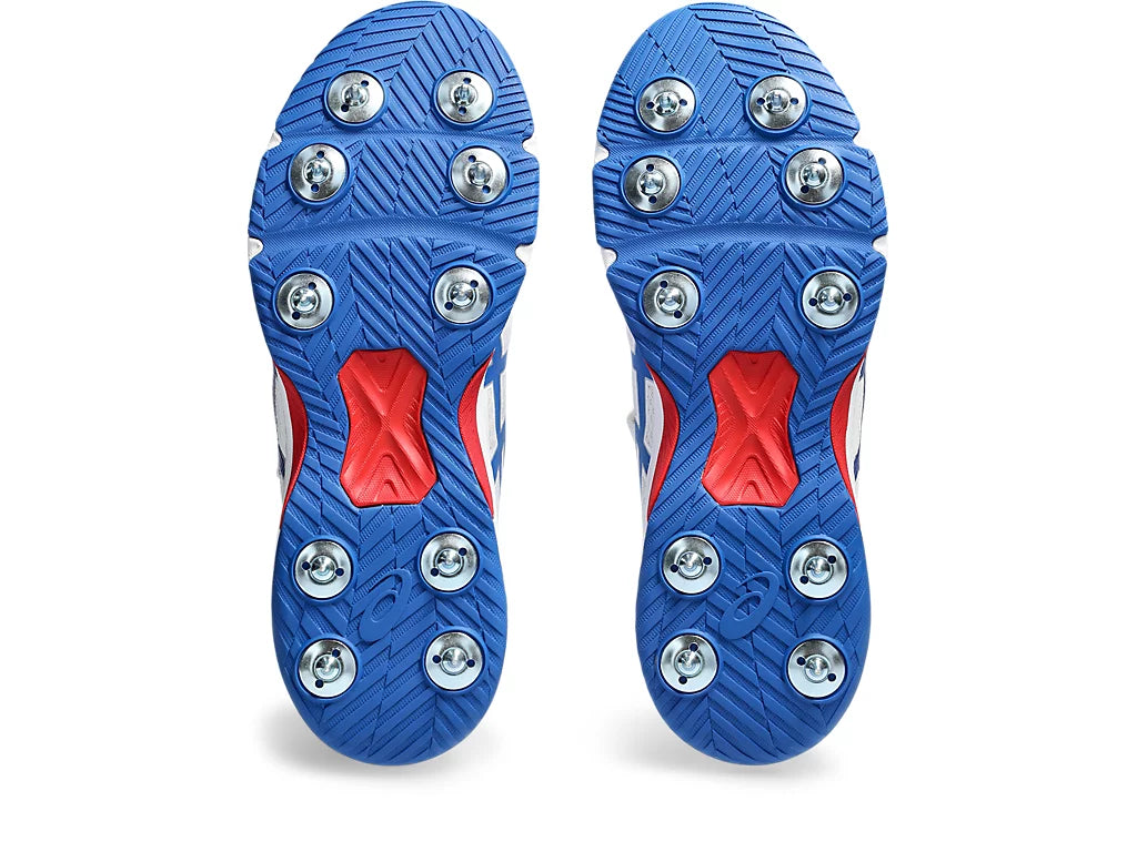 Asics Speed Menace FF Cricket Spikes White Tuna Blue GA Sports Australia