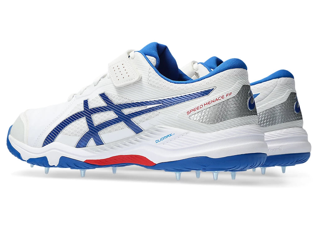 Asics Speed Menace FF Cricket Spikes White/Tuna Blue