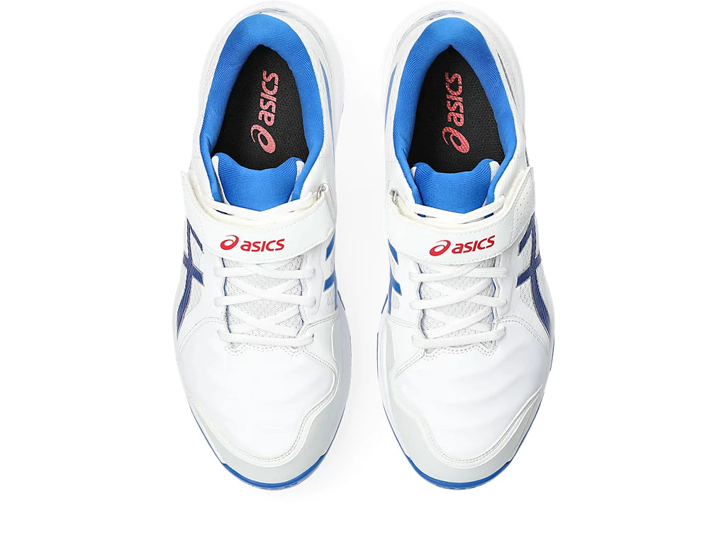 Asics Speed Menace FF Cricket Spikes White/Tuna Blue