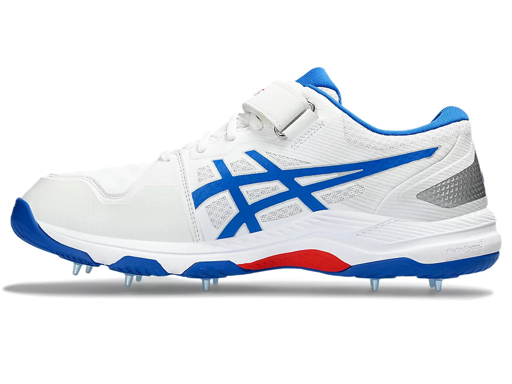 Asics Speed Menace FF Cricket Spikes White/Tuna Blue