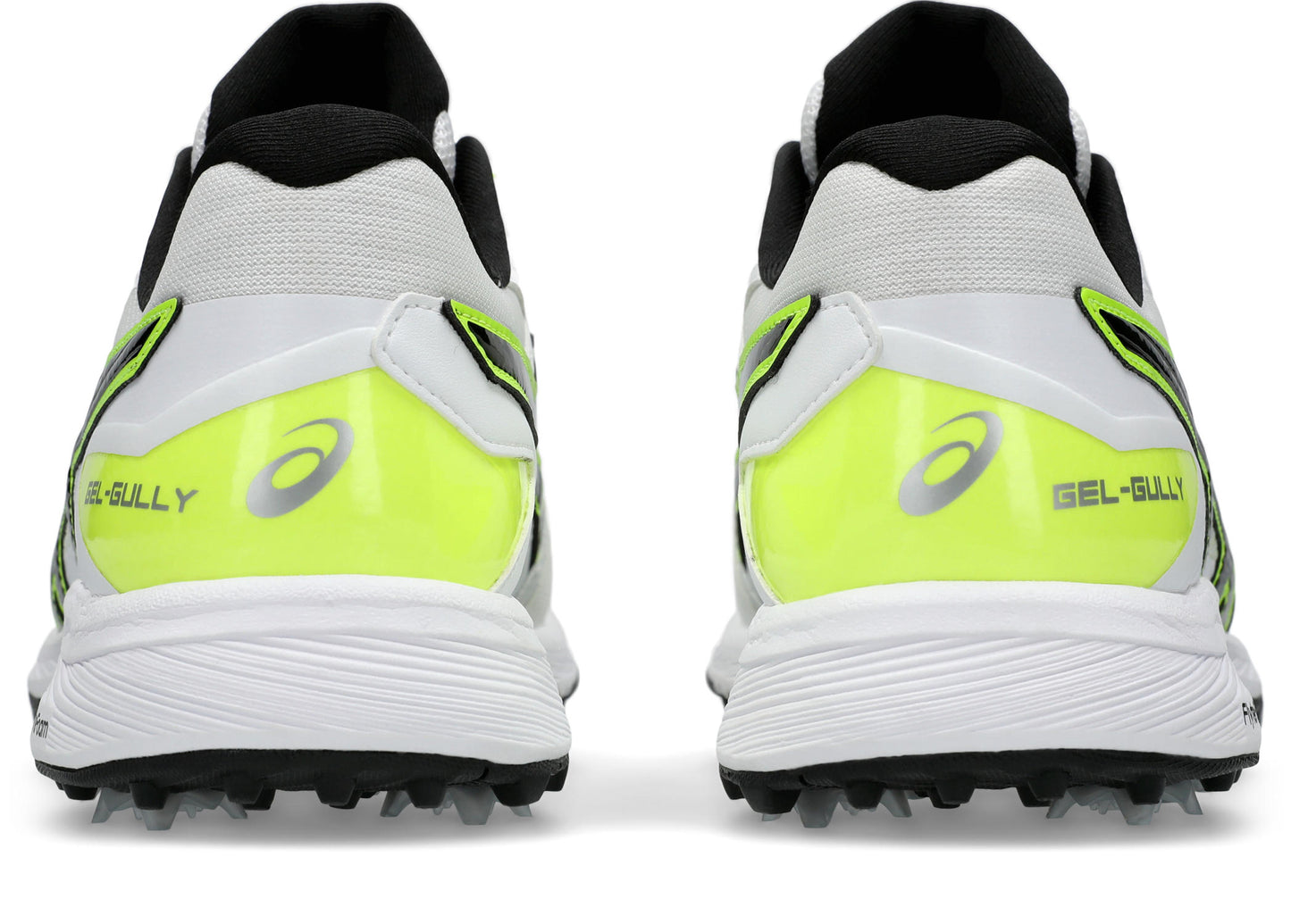 Asics Gel Gully 7 Full Spikes Cricket Spikes White/Safety Yellow