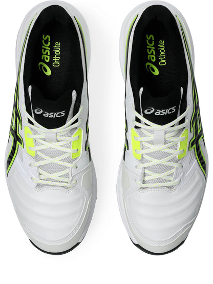 Asics Gel Gully 7 Full Spikes Cricket Spikes White/Safety Yellow