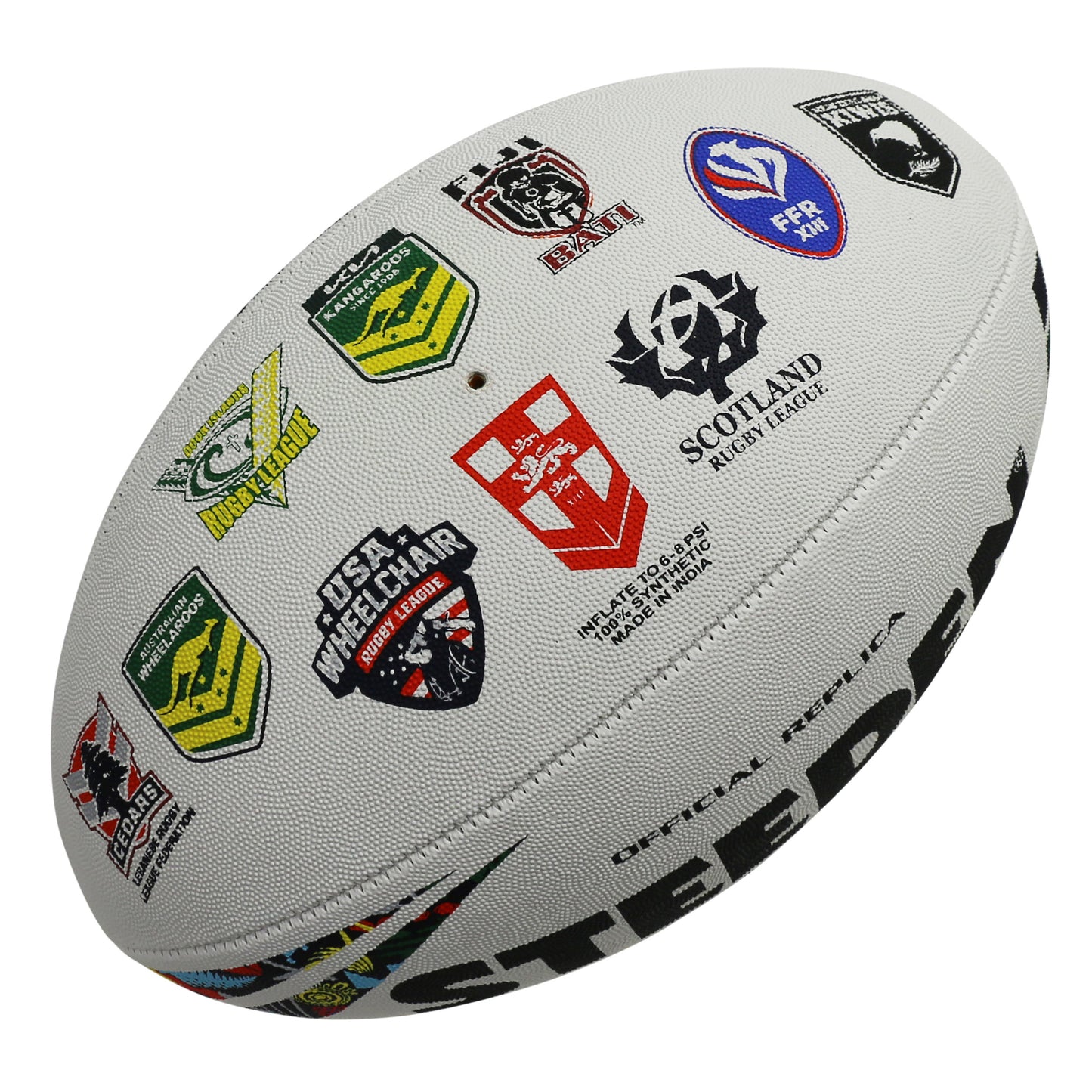 Steeden Rugby League World Cup 2026 All Team Logo Ball