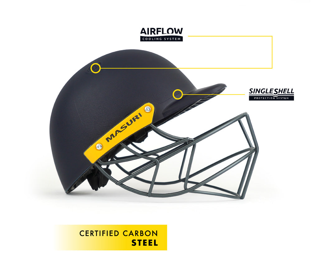 Masuri Cline Steel Senior Cricket Helmet with Neck Guard New 2026
