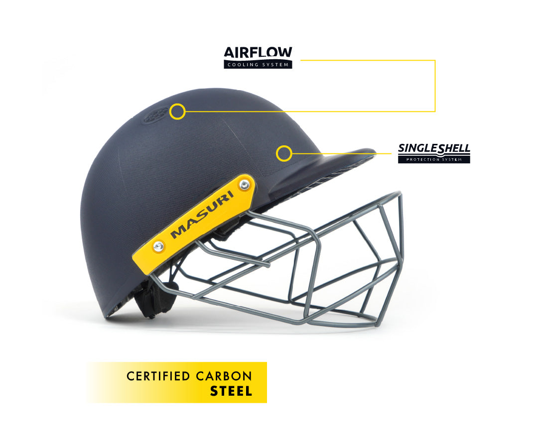 Masuri Cline Steel Junior Cricket Helmet with Neck Guard New 2026