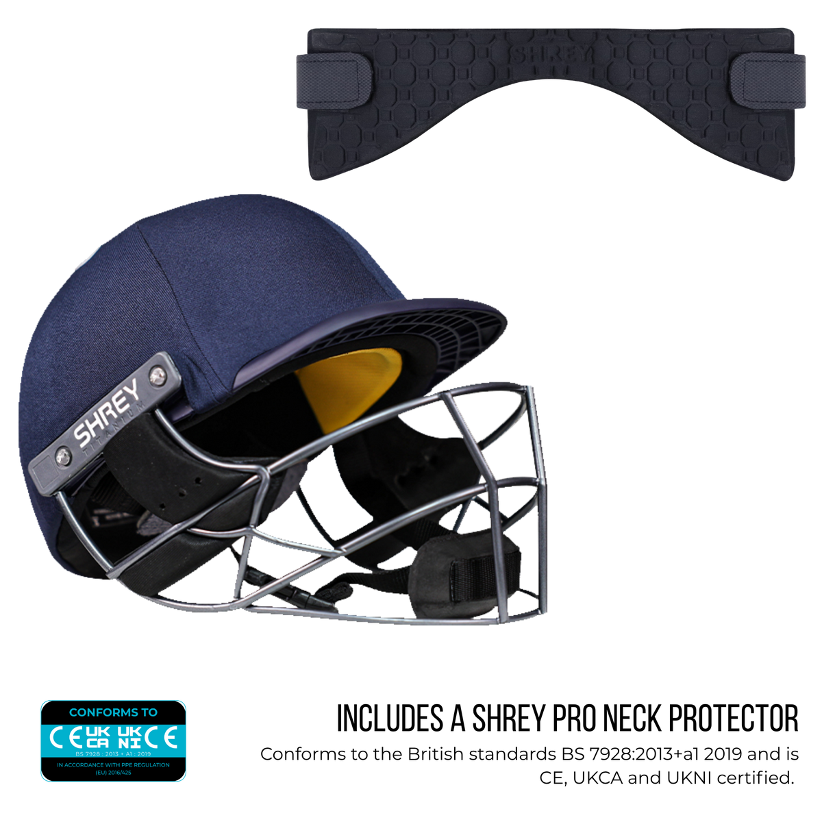 Shrey Elite Pro Titanium Grill Cricket Helmet with Neck Guard