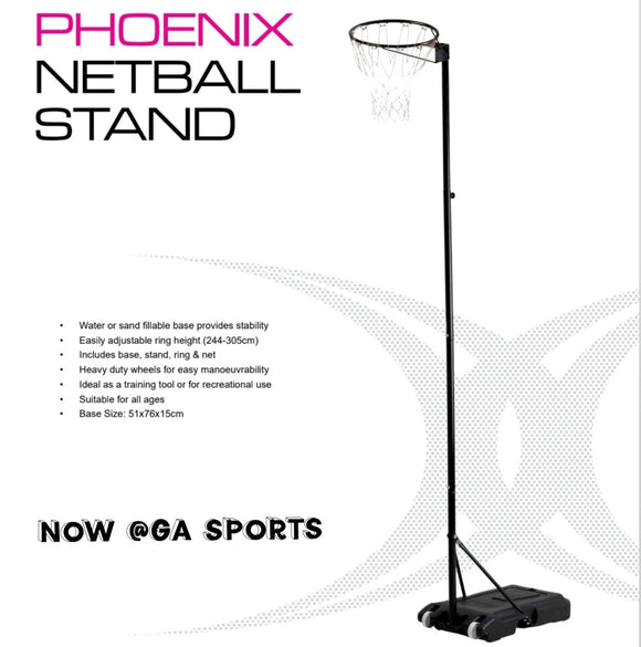 Phoenix Netball Stand (Gilbert Netball), Ring and Net Included