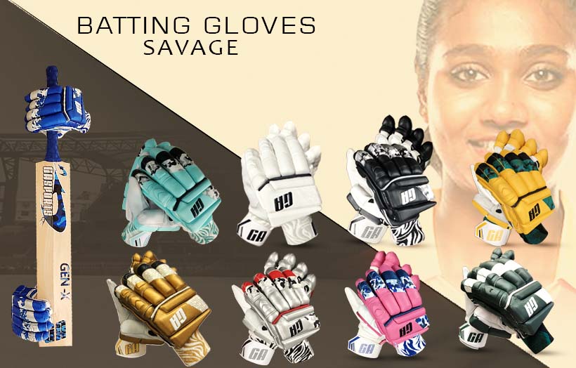 GA Savage Colored Cricket Batting Gloves