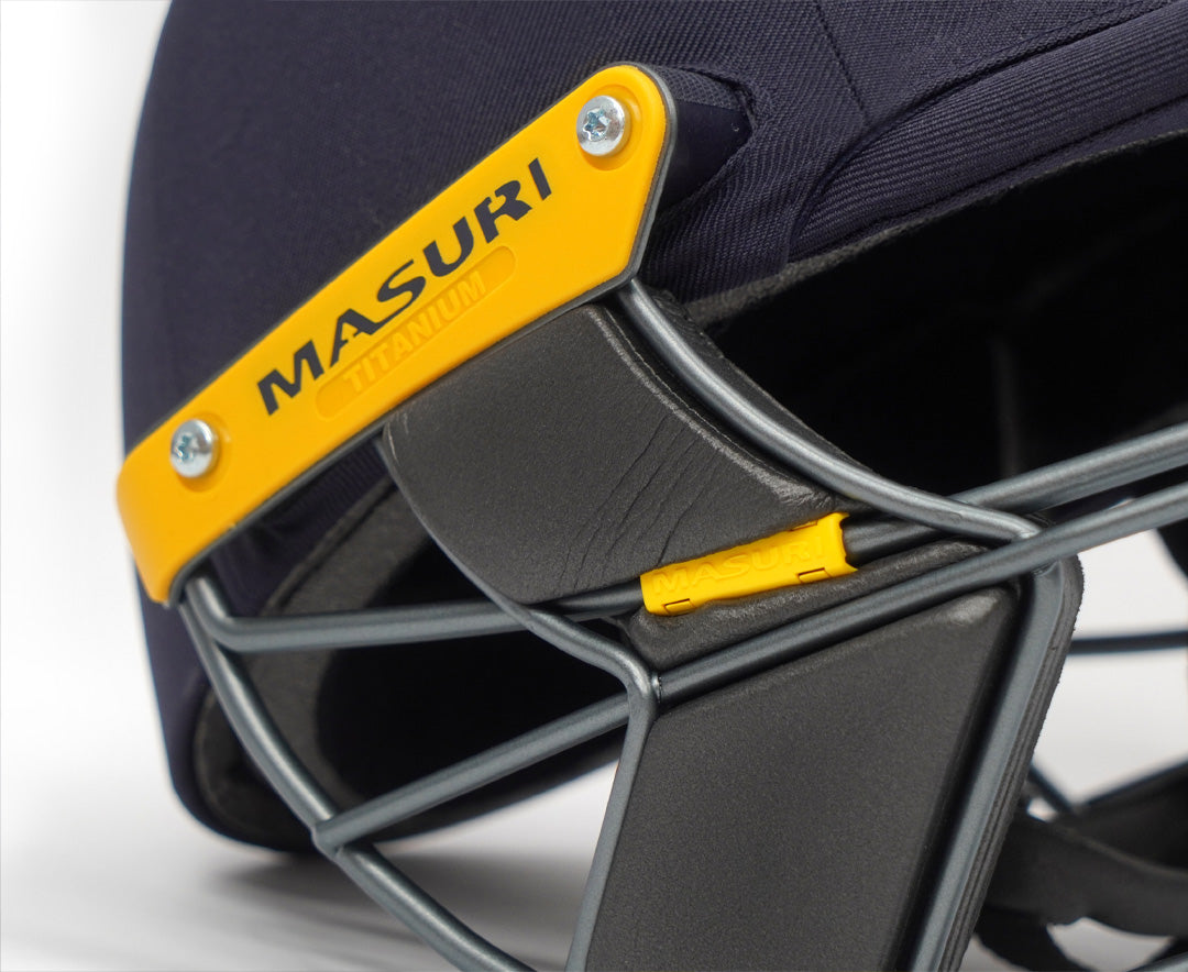 Masuri E Line Titanium Senior Cricket Helmet with Neck Guard New 2026