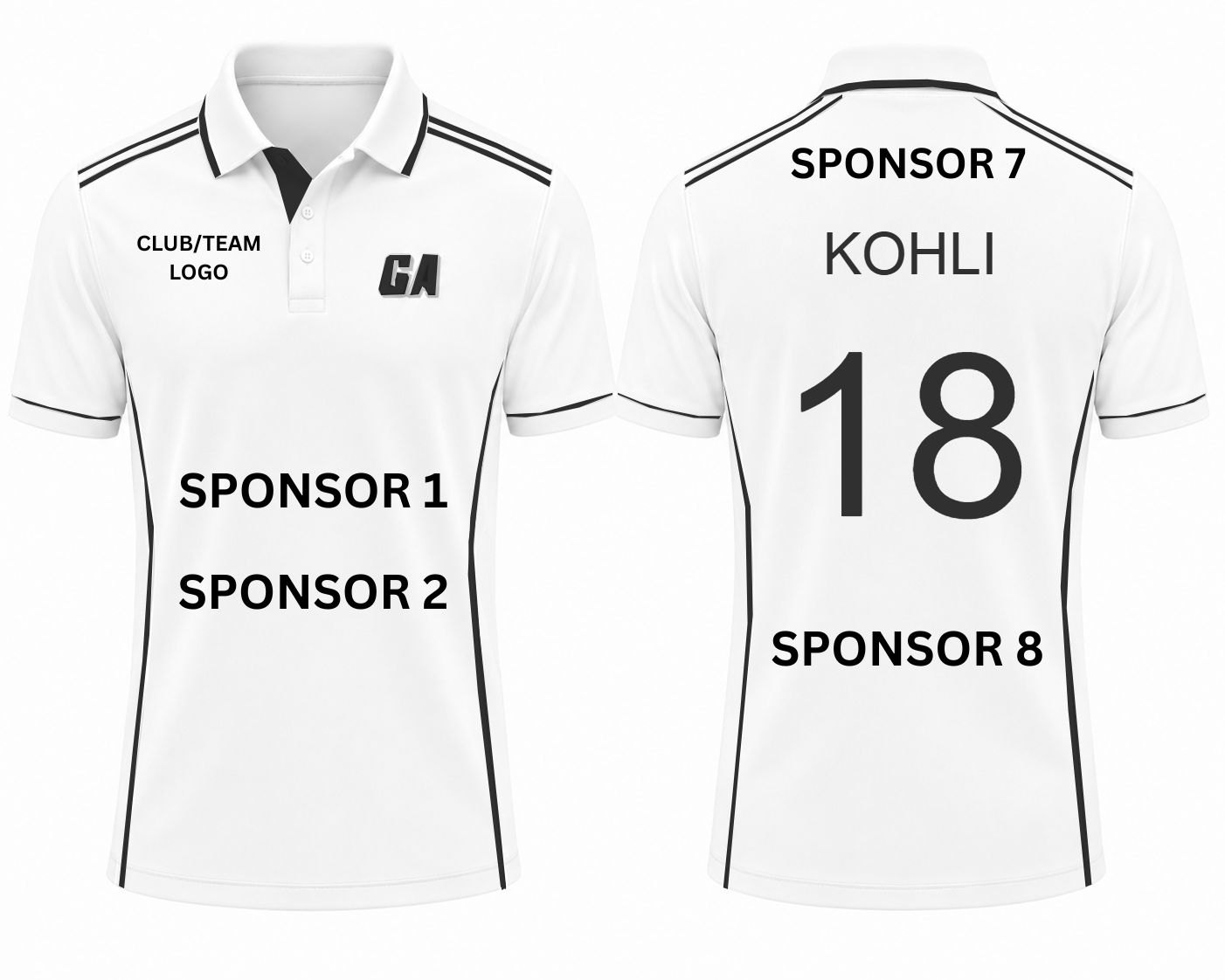 White Playing Shirt (Order Min 11)