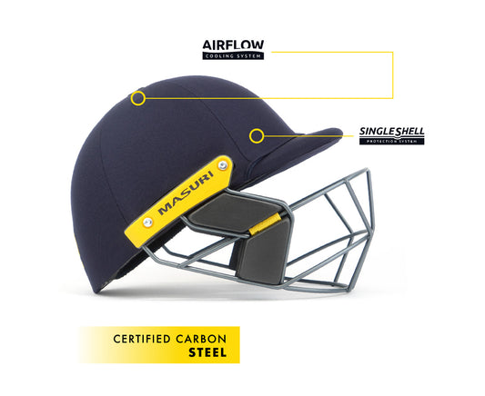 Masuri TLine Steel Junior Cricket Helmet with Neck Guard New 2026