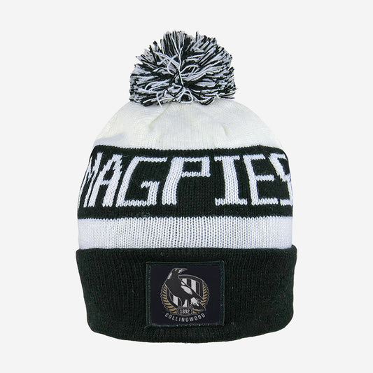 COLLINGWOOD MAGPIES AFL BAR BEANIE