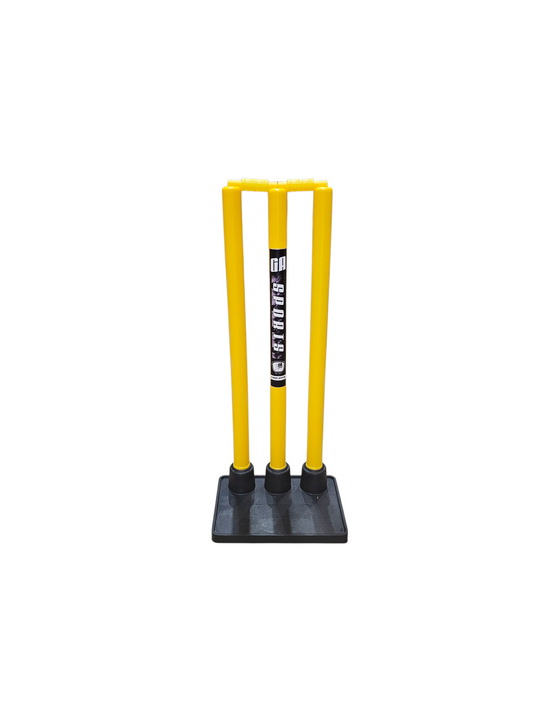 GA Plastic Cricket Stump with Heavy Rubber Base (Yellow Stumps)