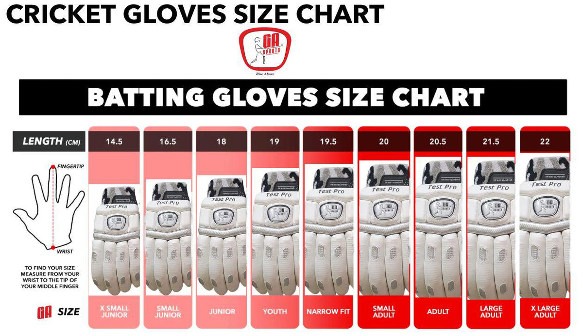 GA Savage White Cricket Batting Gloves