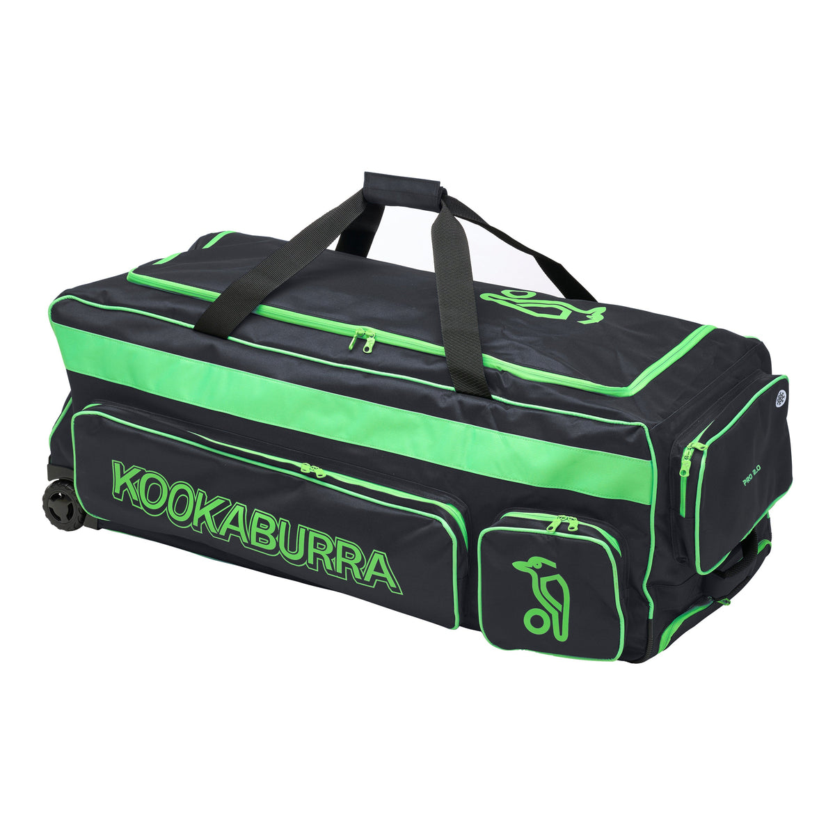 Kookaburra Pro 2.0 Wheelie Cricket Bag Black/Lime