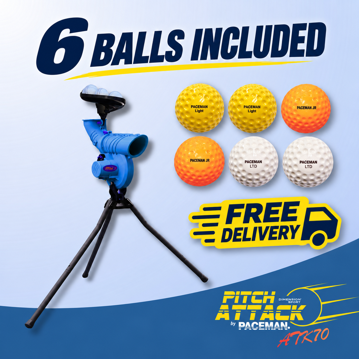 Paceman Pitch Attack ATK70 Cricket Bowling Machine Bundle