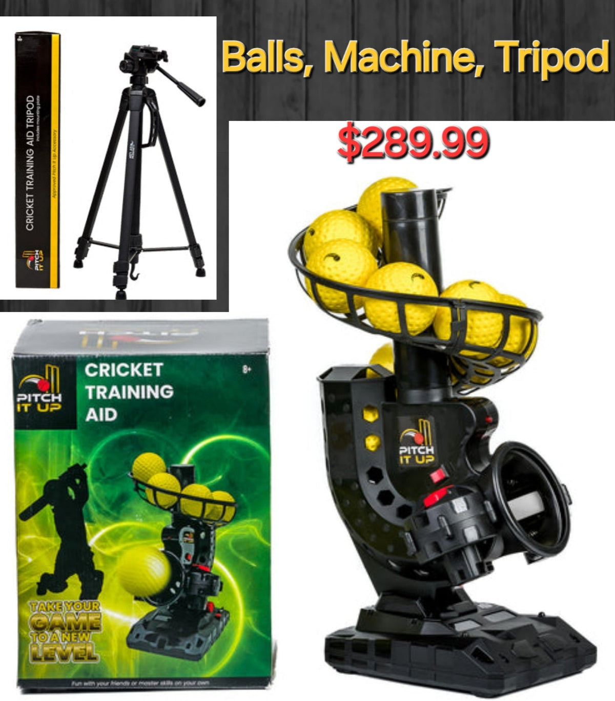 Pitch it Up Bundle (Machine, 8 Balls, Tripod)