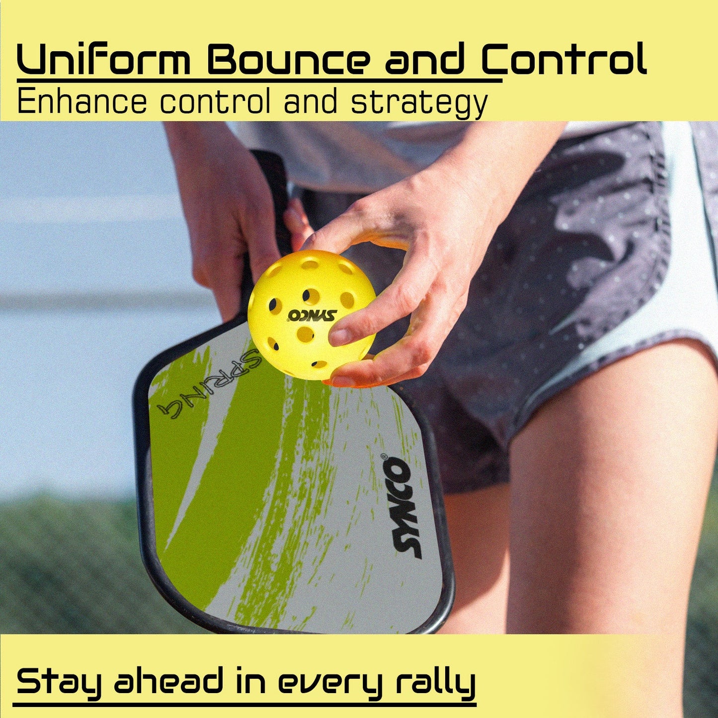Synco Pickleball Ball S40 High Performance Outdoor Pickleball Set of 3