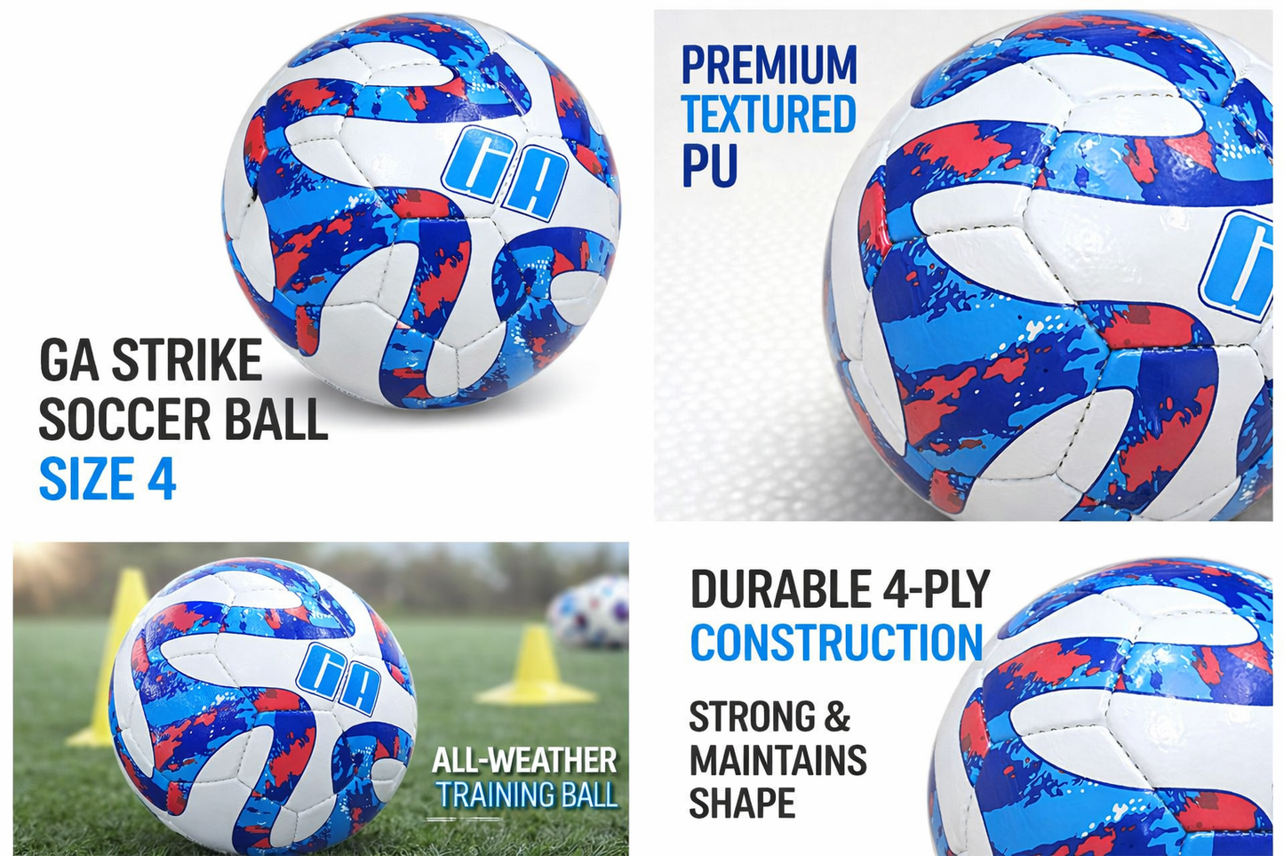 GA Strike Soccer Ball Size 4