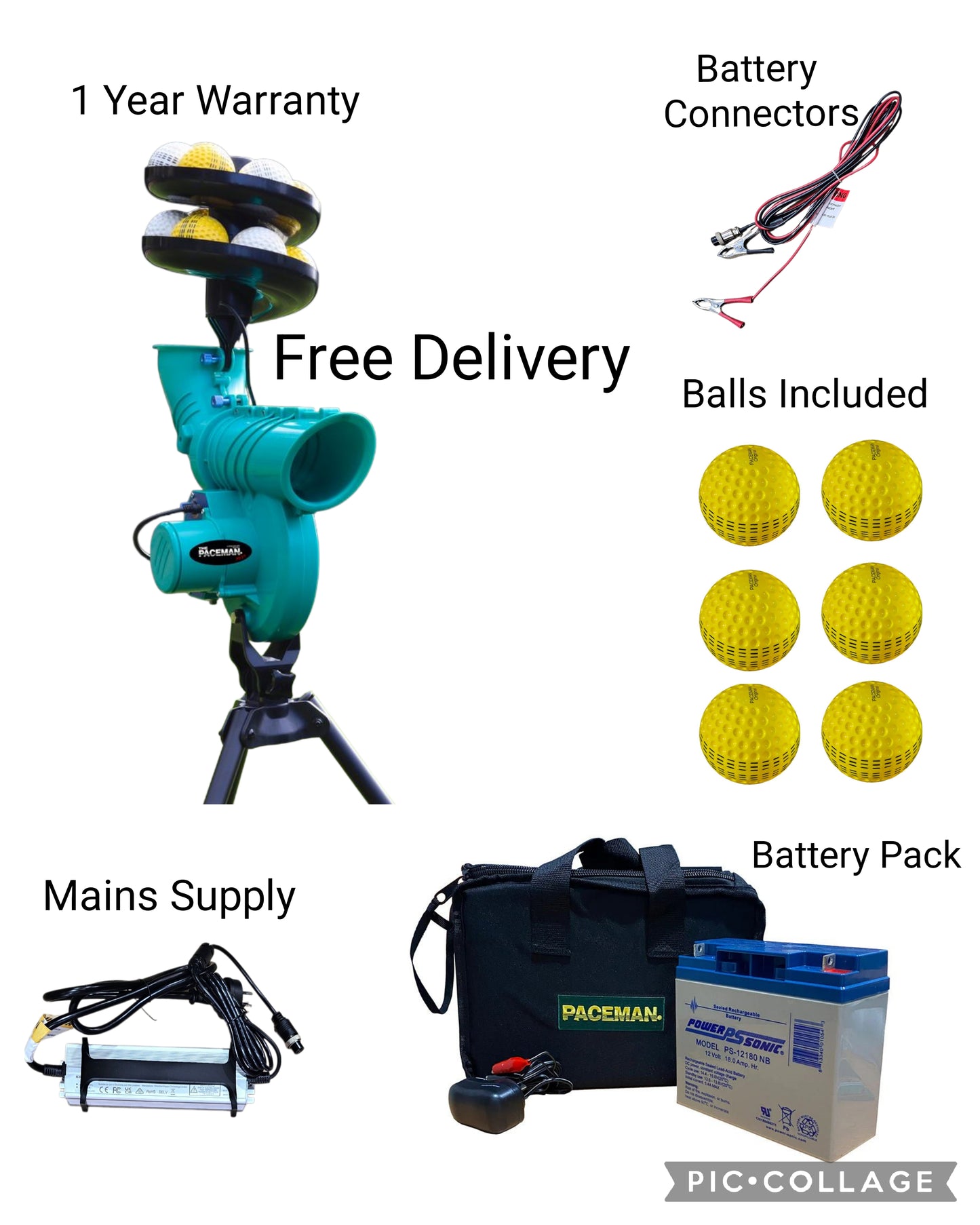 Paceman 195XT Cricket Bowling Machine Bundle