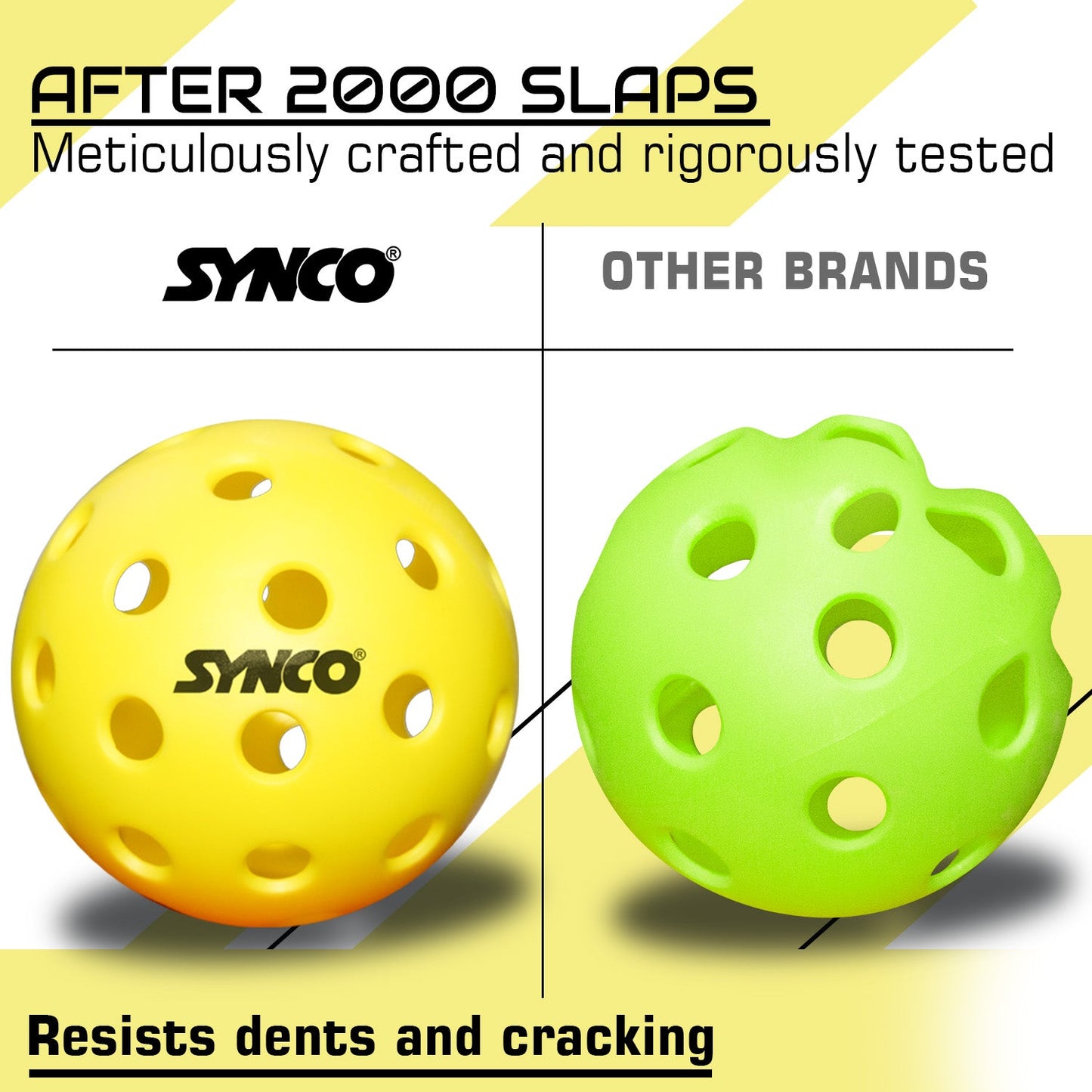 Synco Pickleball Ball S40 High Performance Outdoor Pickleball Set of 3