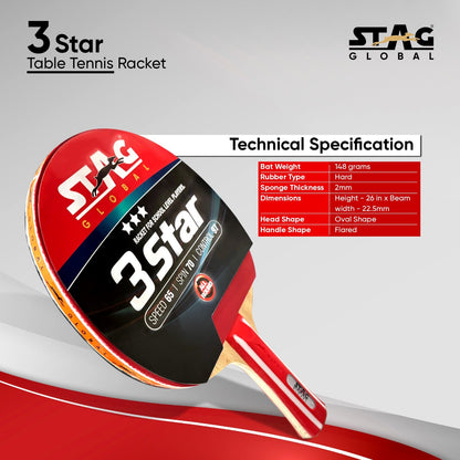 STAG 3 Star Table Tennis Racket
