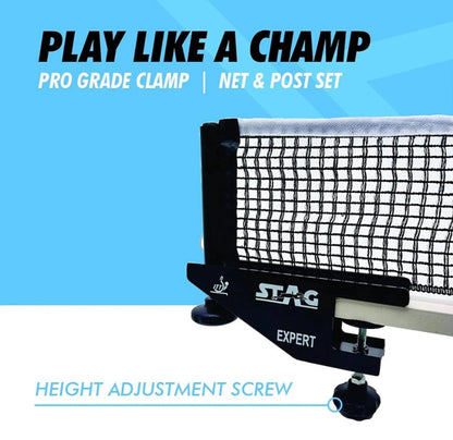 STAG GLOBAL Expert Professional Grade Table Tennis Net & Post Set