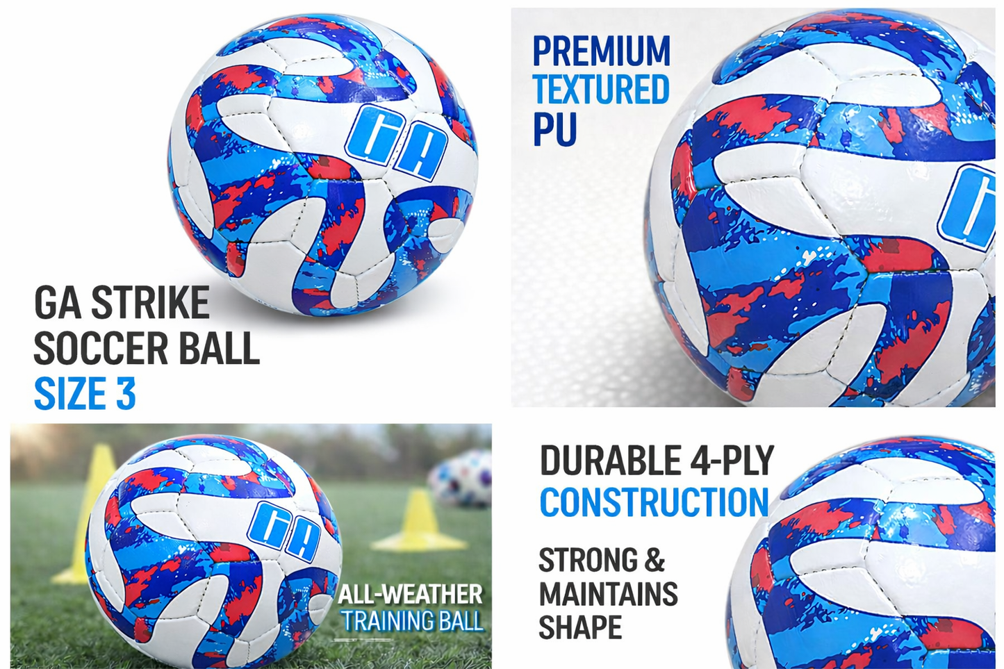 GA Strike Soccer Ball Size 3