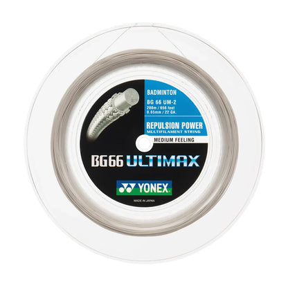 Yonex BG Aero Sonic Badminton Racket String 200m Coil White