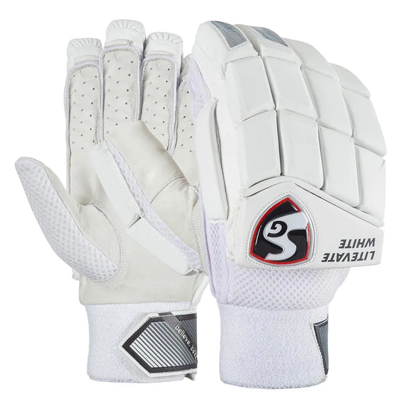 SG Litevate White Cricket Batting Gloves (All Sizes)